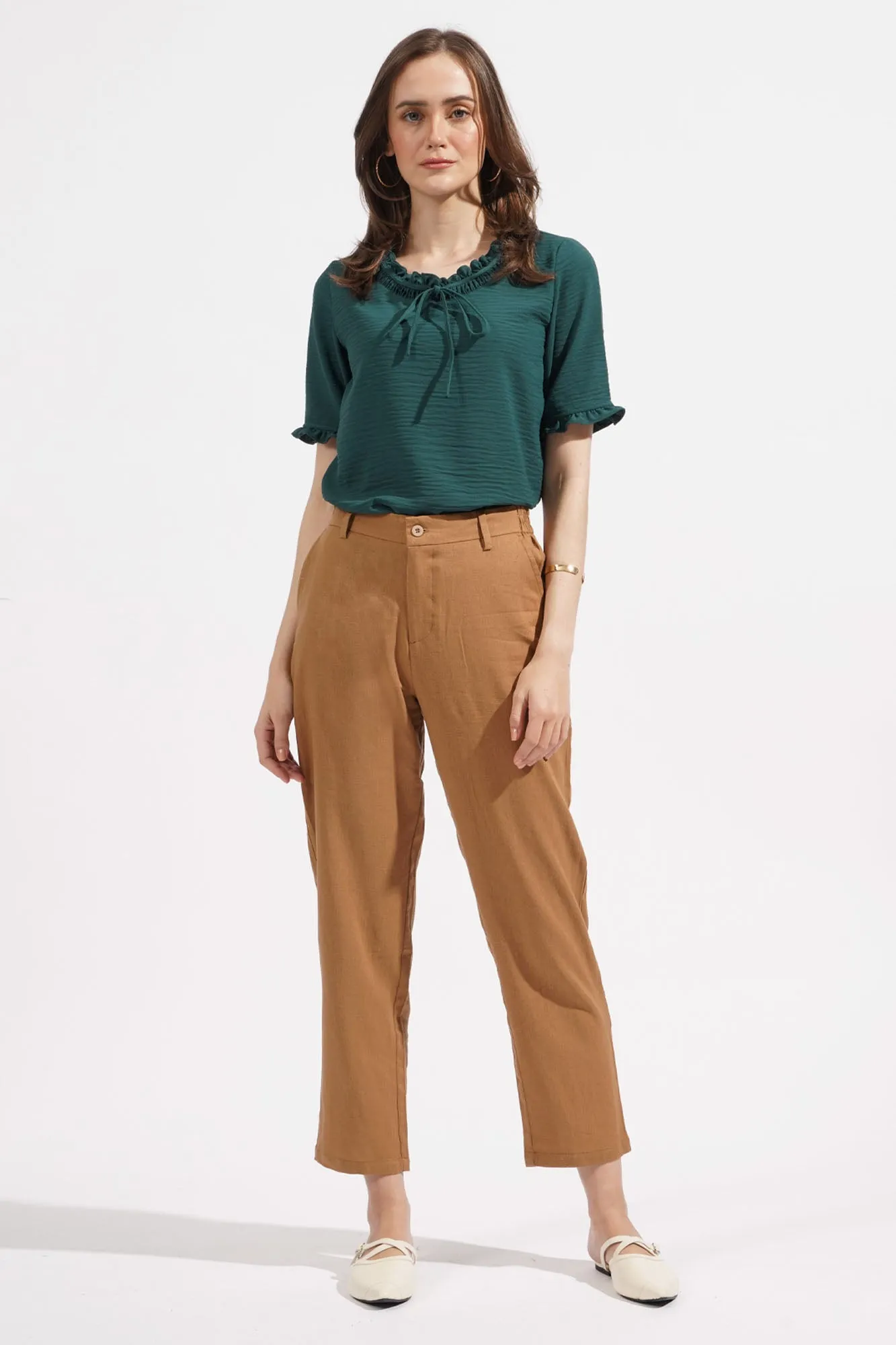 Textured Scoop Neck Top