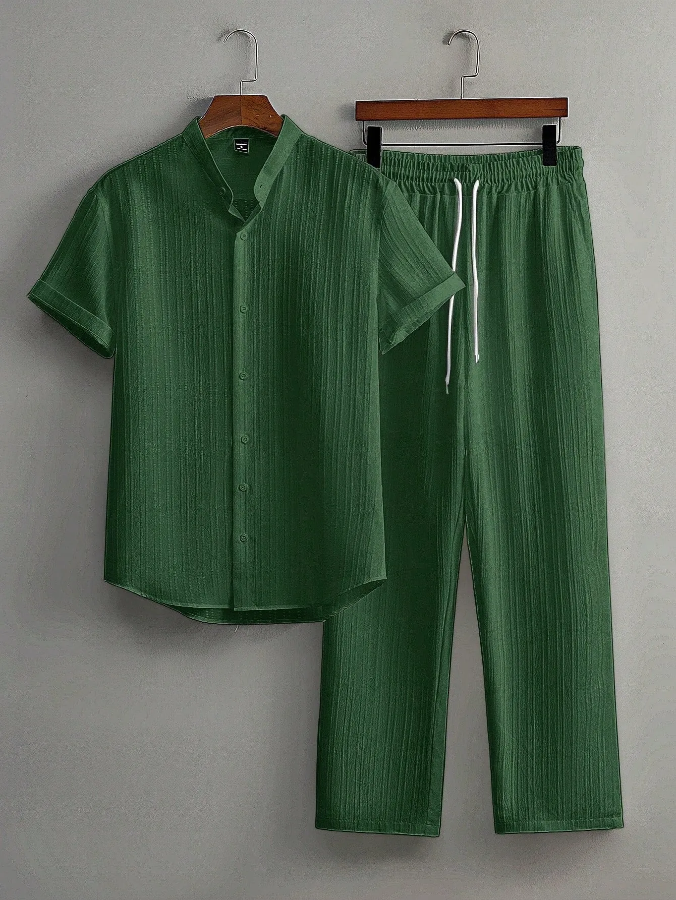 Textured shirt mens| Men Casual Solid Color Textured Short Shirt