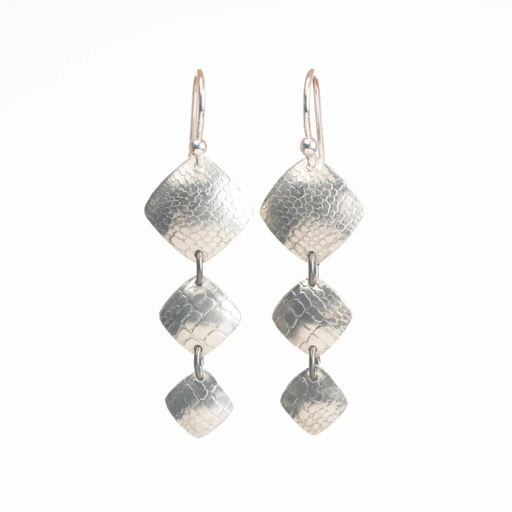 Textured Silver Earrings