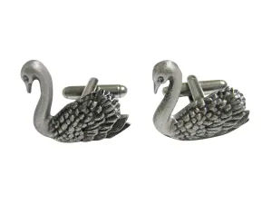 Textured Swan Bird Cufflinks