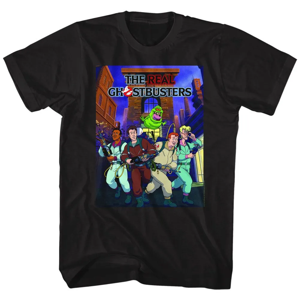 The Real Ghostbusters Poster-Ish Black T-Shirt
