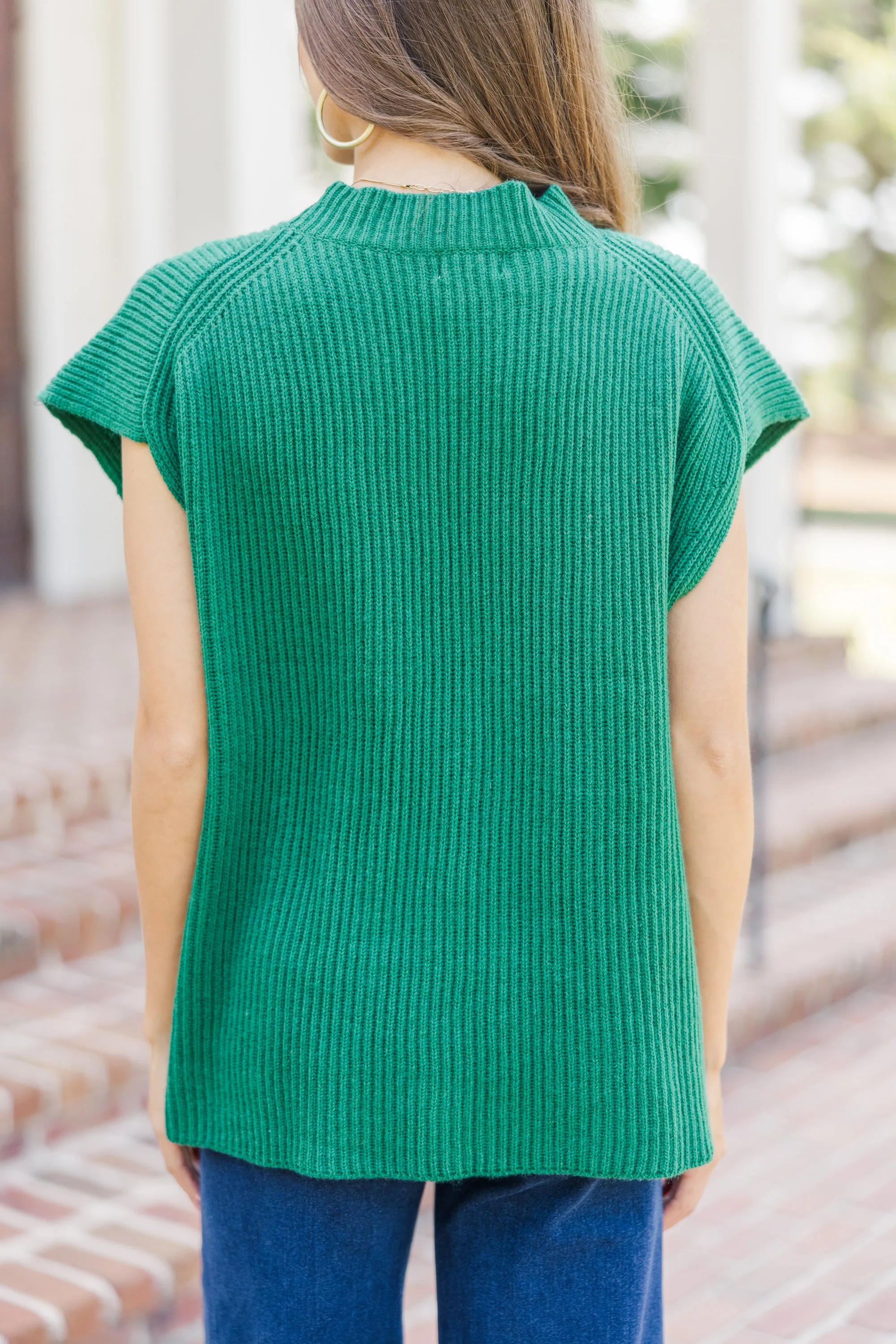 The Slouchy Green Short Sleeve Sweater