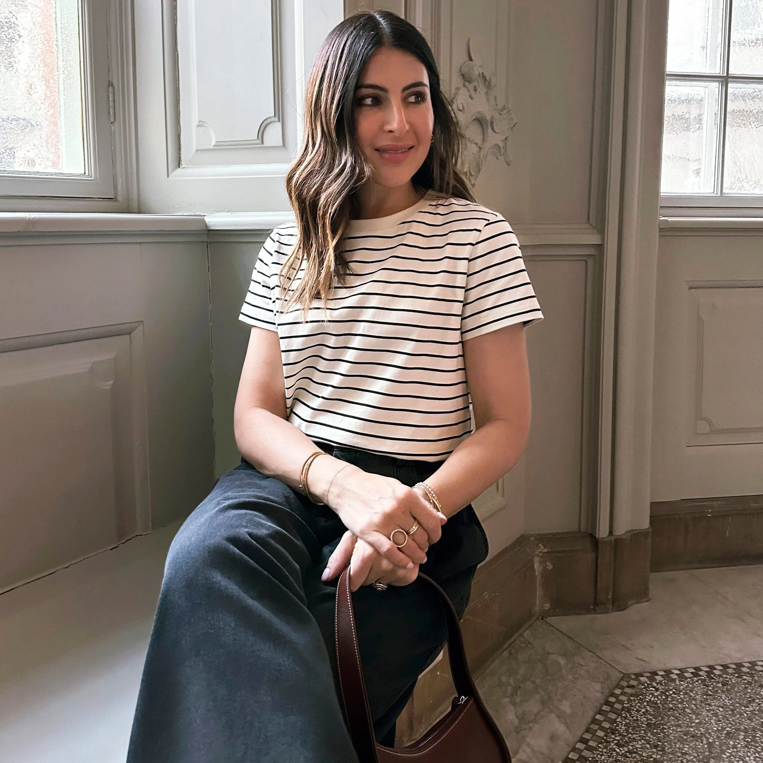 THE ULTIMATE STRIPE T-SHIRT - CREAM / BLACK