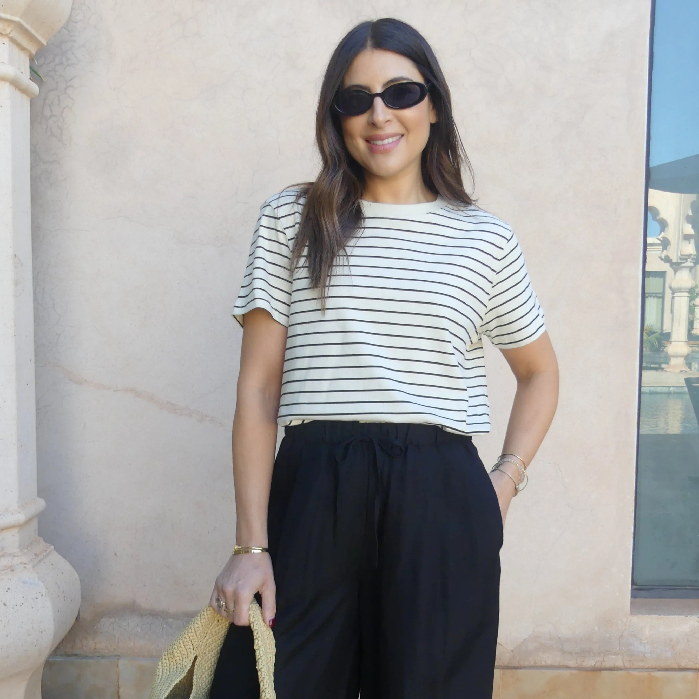 THE ULTIMATE STRIPE T-SHIRT - CREAM / BLACK