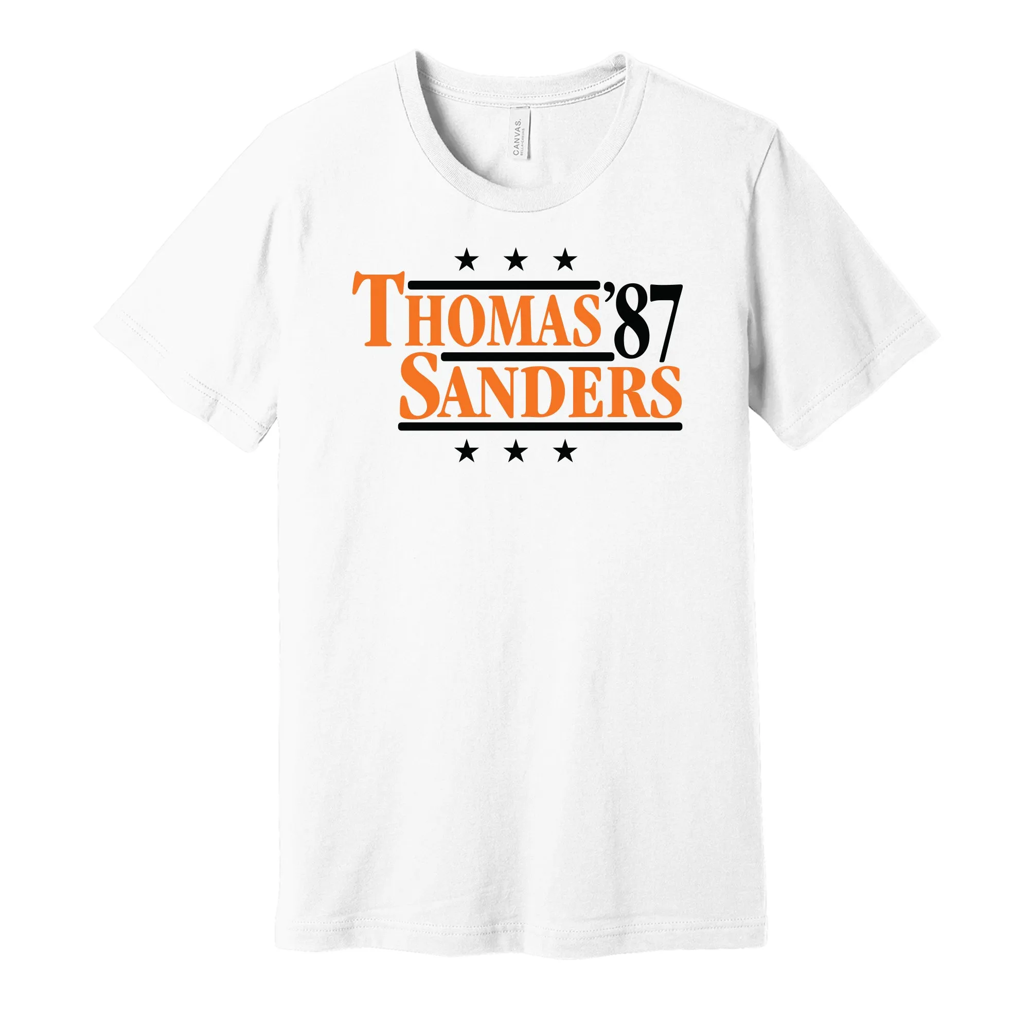 Thomas & Sanders '87 - Oklahoma Football Political Campaign Parody T-Shirt - Hyper Than Hype Shirts