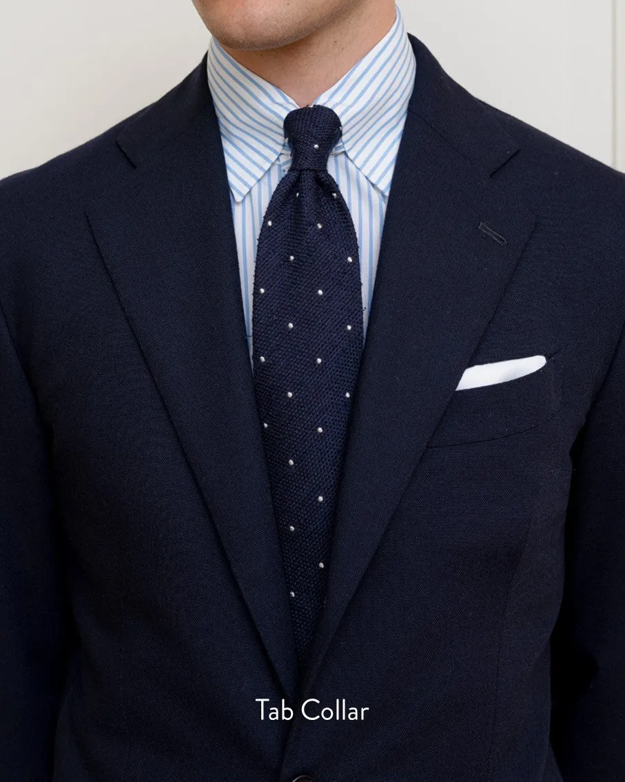 Thomas Mason Navy University Stripe American Oxford Cloth