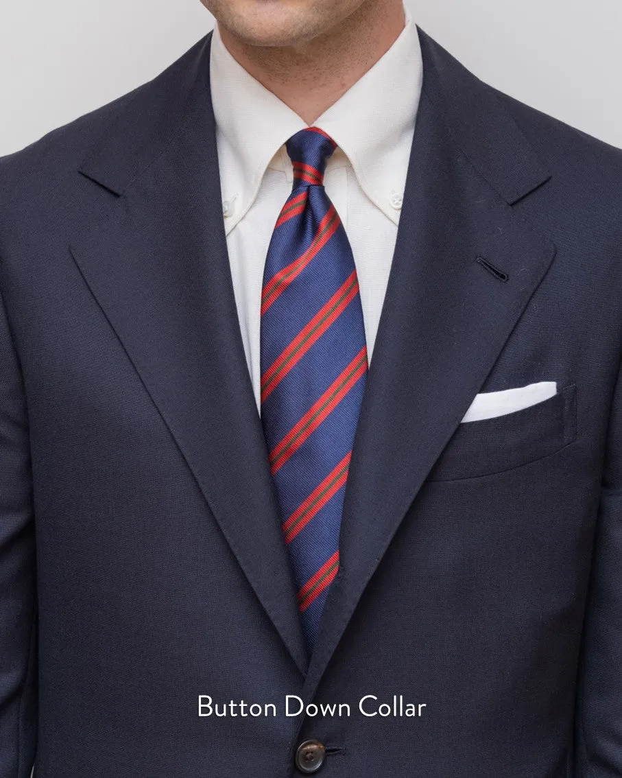 Thomas Mason Navy University Stripe American Oxford Cloth