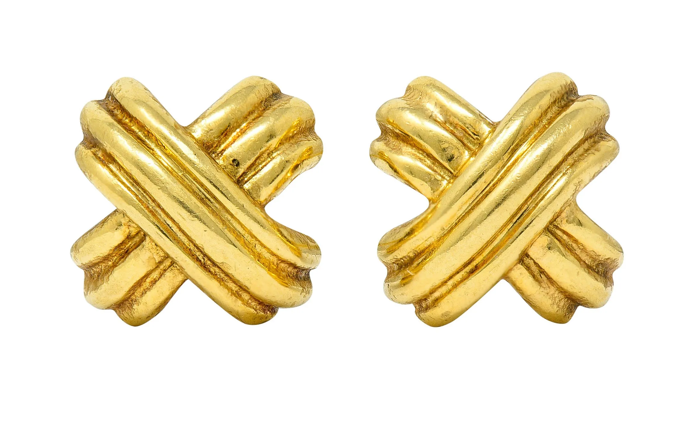 Tiffany & Co. 18 Karat Gold Signature X Stud Earrings