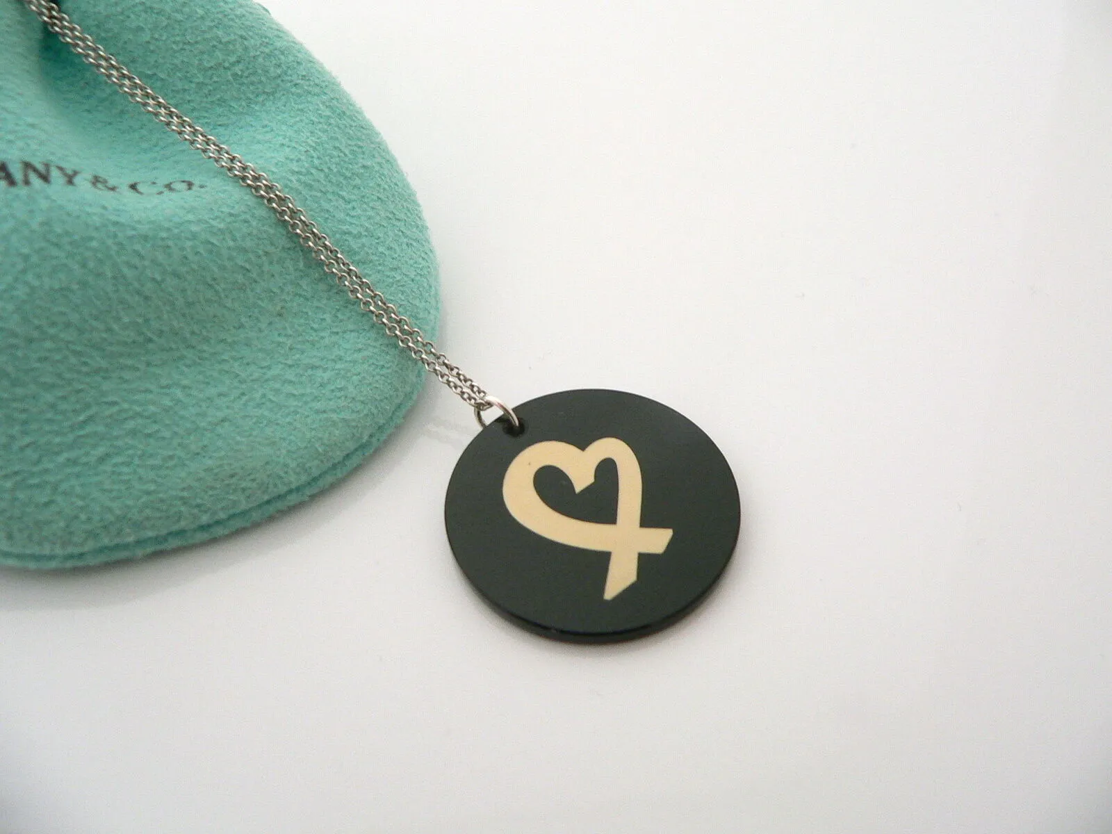 Tiffany & Co Silver Picasso Loving Heart Necklace Pendant 18.9 In Gift Love