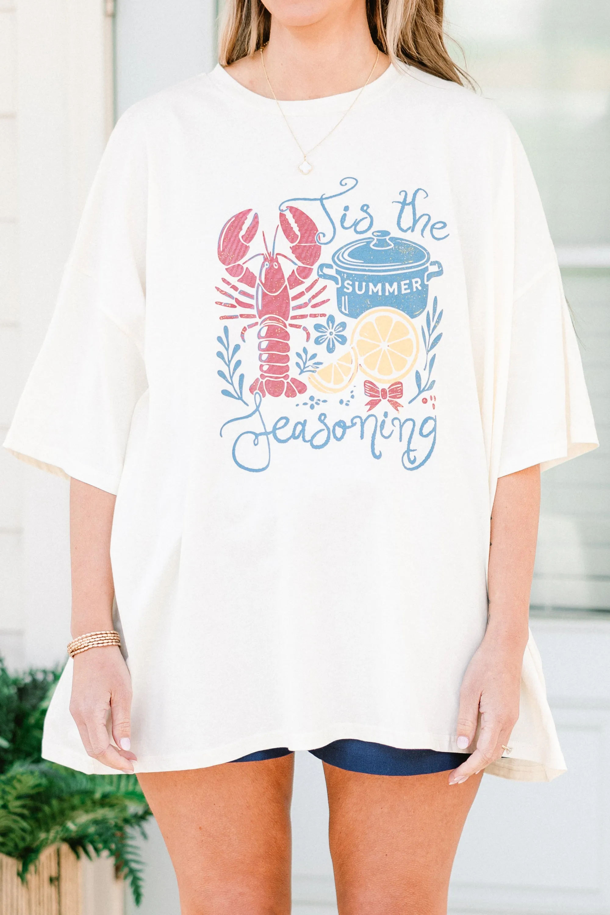 Tis The Seasoning Boyfriend Tee, Ivory