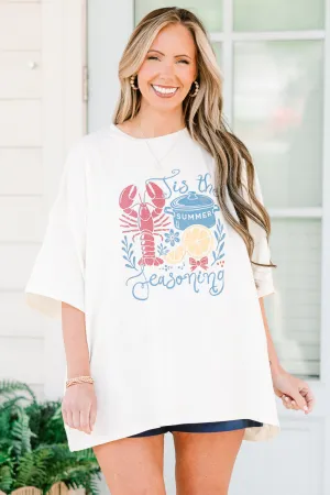 Tis The Seasoning Boyfriend Tee, Ivory