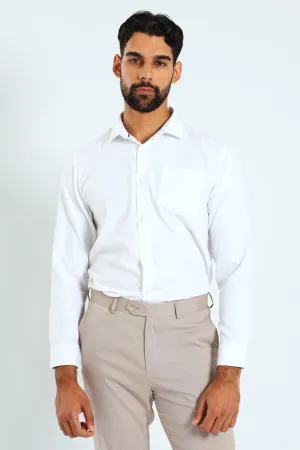 Tonal Check Textured Shirt - White
