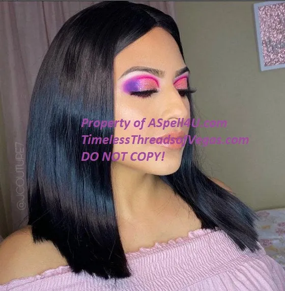 Top Quality Black Bob Quick Straight No Bangs Synthetic Wig High Temperature Heat Resistant 150% Density 14"  /-  Top Selling Ready To Ship