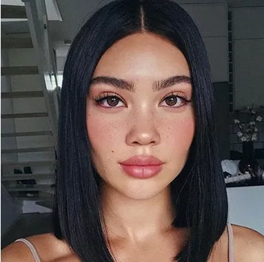 Top Quality Black Bob Quick Straight No Bangs Synthetic Wig High Temperature Heat Resistant 150% Density 14"  /-  Top Selling Ready To Ship