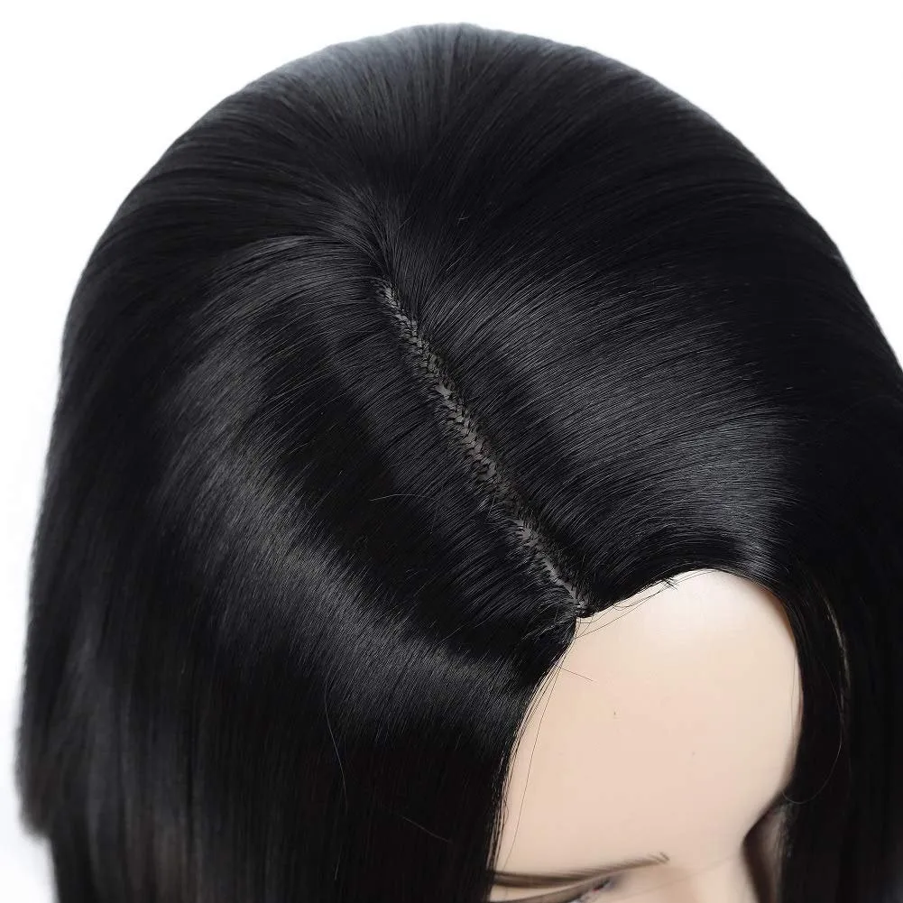 Top Quality Black Bob Quick Straight No Bangs Synthetic Wig High Temperature Heat Resistant 150% Density 14"  /-  Top Selling Ready To Ship