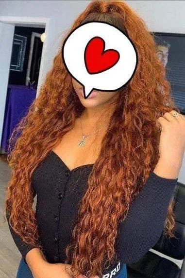 Trendy wig wet and wavy kinky copper red water wave ombre synthetic heat resistant natural human hair feel wig 26 inches  /-