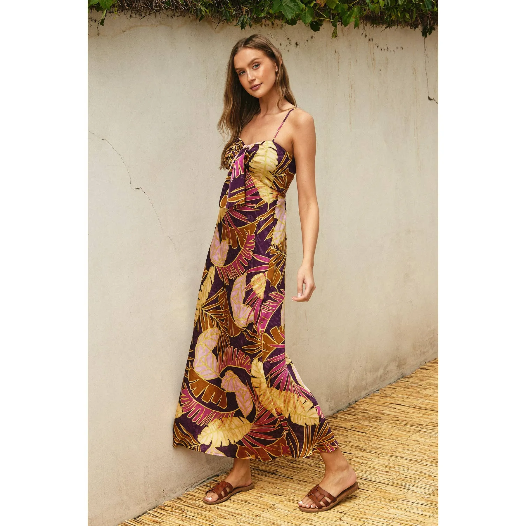 Tropic Tie Front Maxi Dress