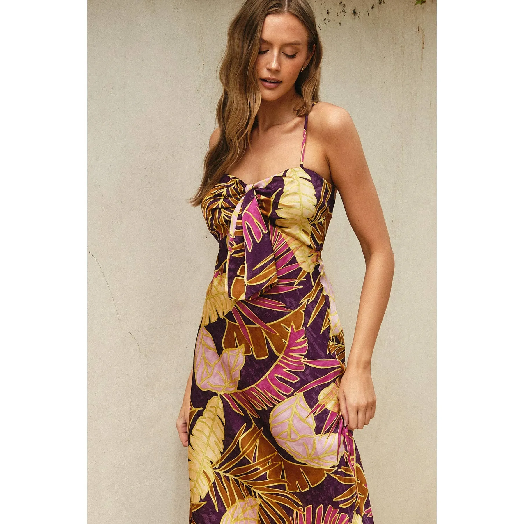 Tropic Tie Front Maxi Dress