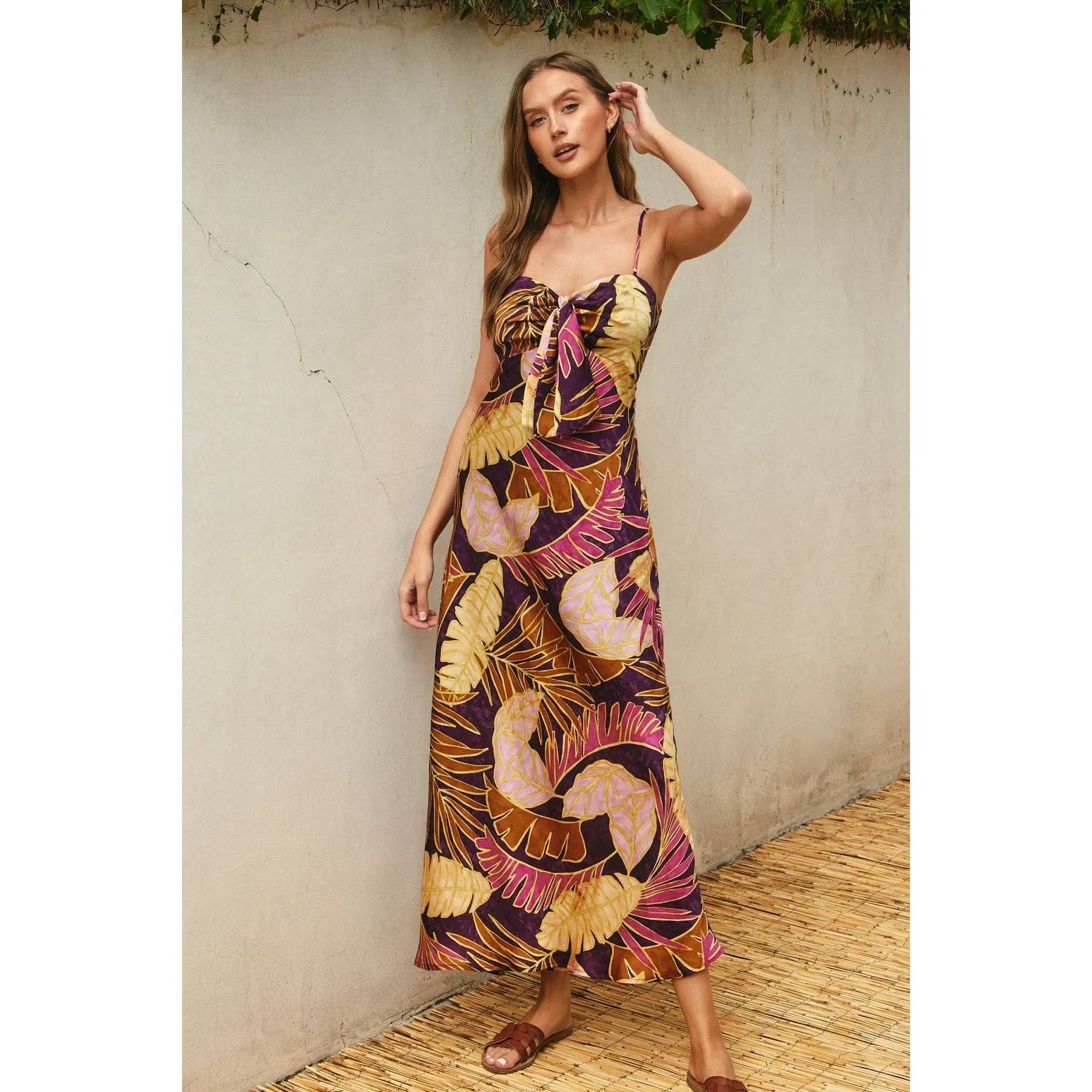 Tropic Tie Front Maxi Dress