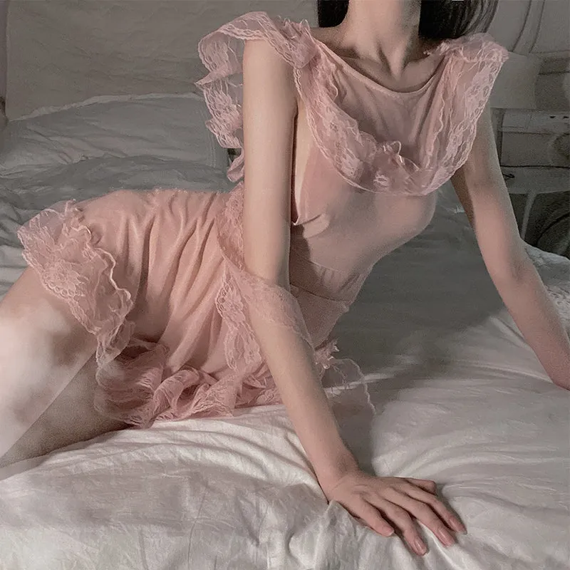 Tulle lace nightdress KF82249