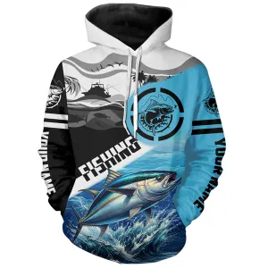 Tuna Fishing saltwater fishing Customize name fishing hoodie, personalized fishing gift NPQ36