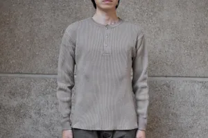 UES Ultra Heavyweight "Big Waffle" L/S Henley Thermal (Sand Beige)