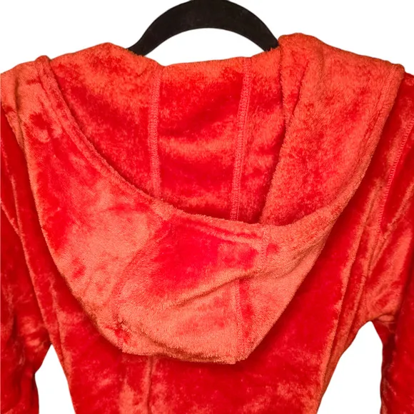 UGG Christmas Ribbon Red Miranda plush hooded robe with belt tie size M