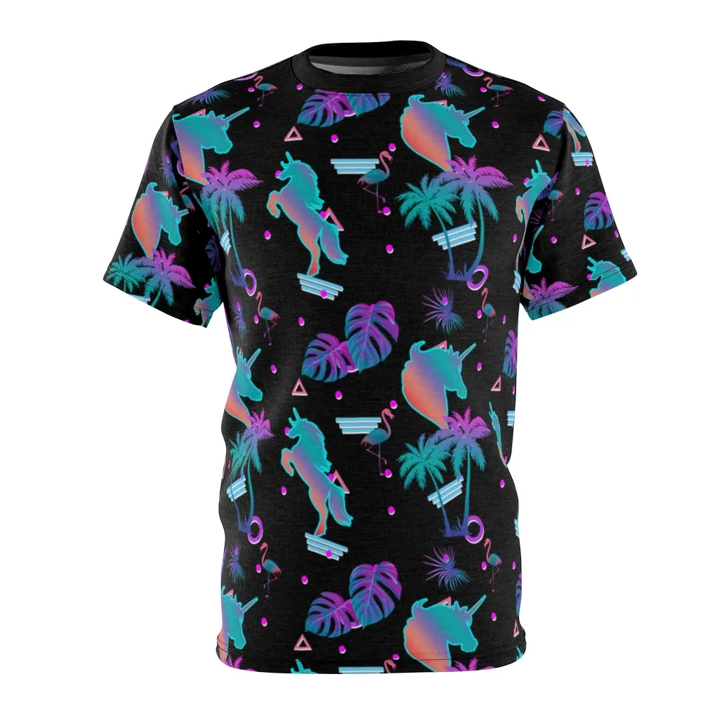 Unicorn Hawaiian 90s Print Unisex AOP Cut & Sew Tee