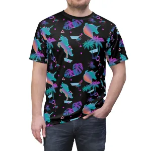 Unicorn Hawaiian 90s Print Unisex AOP Cut & Sew Tee