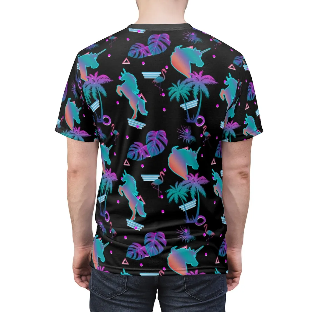 Unicorn Hawaiian 90s Print Unisex AOP Cut & Sew Tee