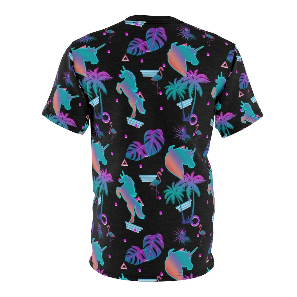 Unicorn Hawaiian 90s Print Unisex AOP Cut & Sew Tee