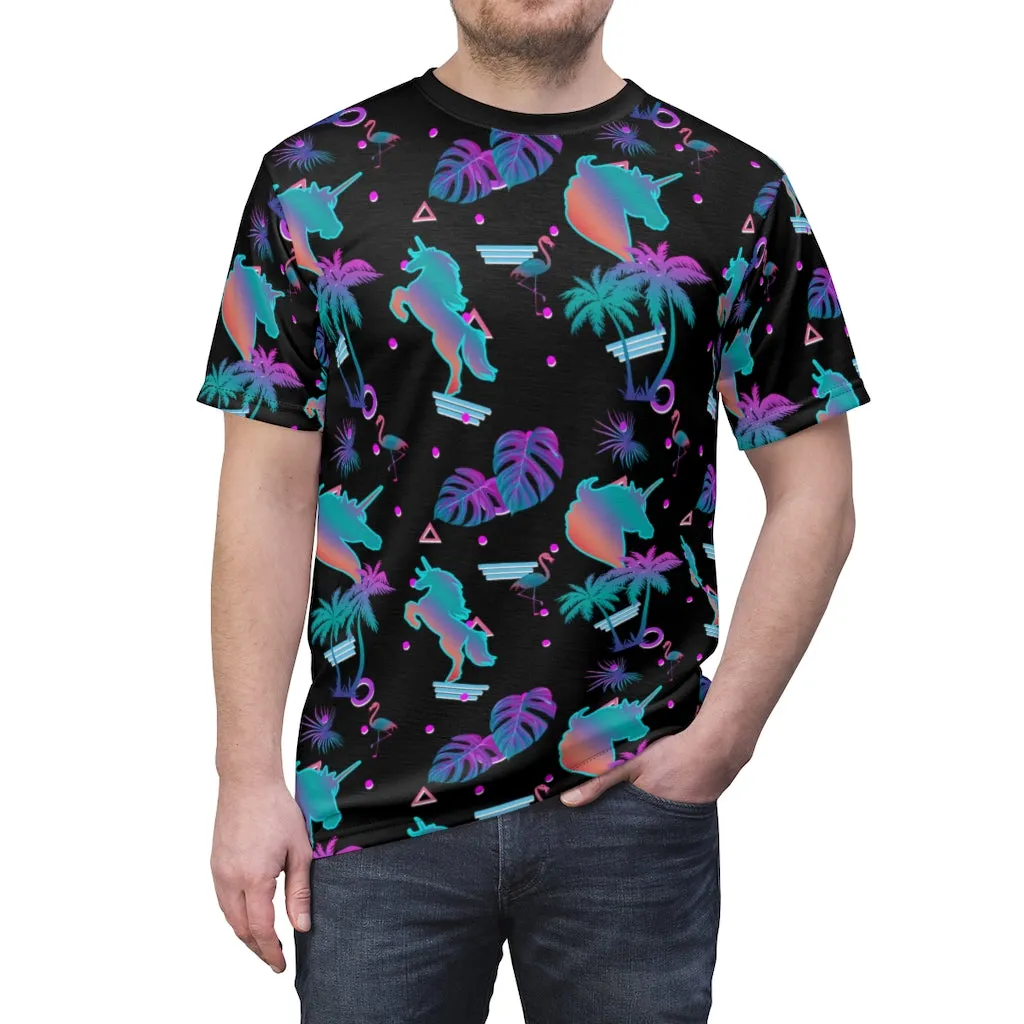 Unicorn Hawaiian 90s Print Unisex AOP Cut & Sew Tee
