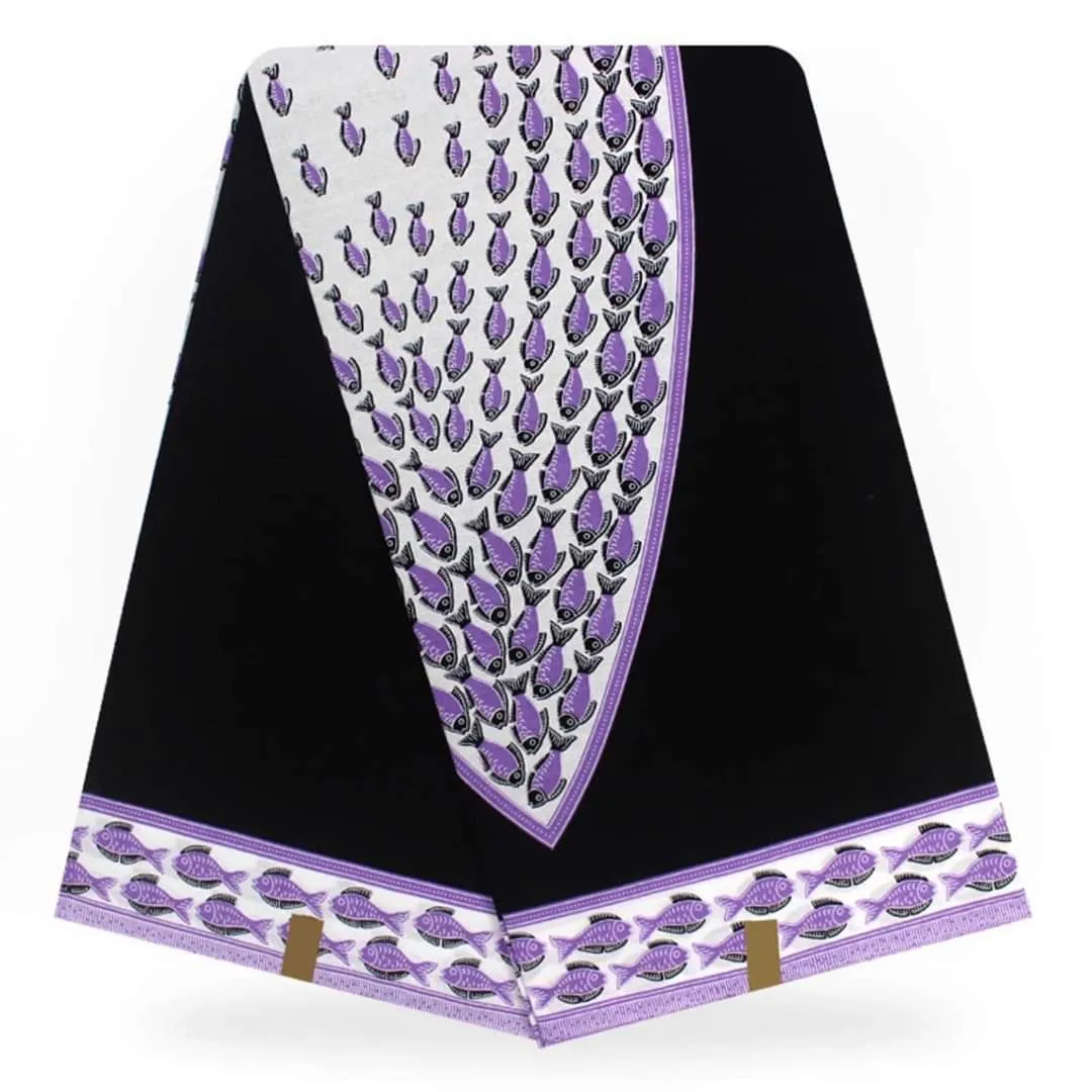 Unique Designed Body Print Original  Fabrics - Black Color