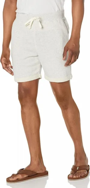 Upwest Mens Pull On Short Tie Front Light Heather Grey L