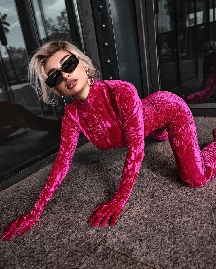 Velvet Bodycon Jumpsuit