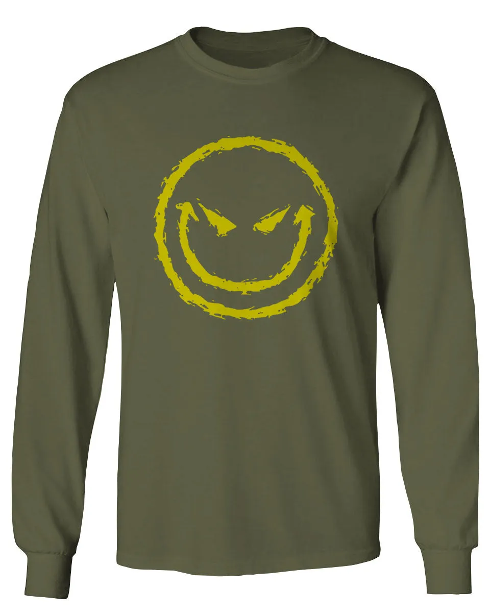 VICES AND VIRTUESS Funny Cool Graphic Evil Smile Workout trainig Gym Fitness mens Long sleeve t shirt
