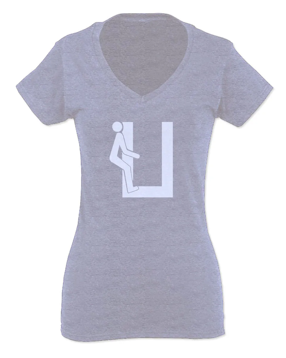 VICES AND VIRTUESS Hilarious Fuck U You Funny Offensive Graphic For Women V neck fitted T Shirt