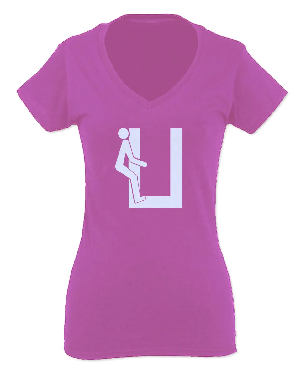 VICES AND VIRTUESS Hilarious Fuck U You Funny Offensive Graphic For Women V neck fitted T Shirt