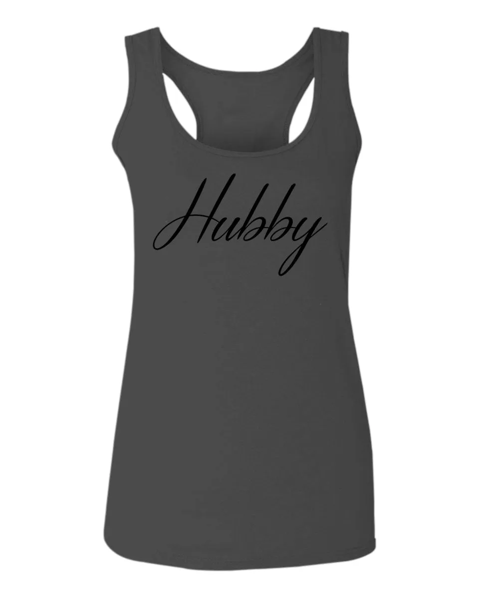 VICES AND VIRTUESS Letter Printed Hubby Couple Wedding Wifey Matching Groom  women's Tank Top sleeveless Racerback