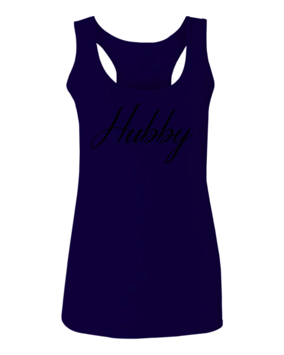 VICES AND VIRTUESS Letter Printed Hubby Couple Wedding Wifey Matching Groom  women's Tank Top sleeveless Racerback