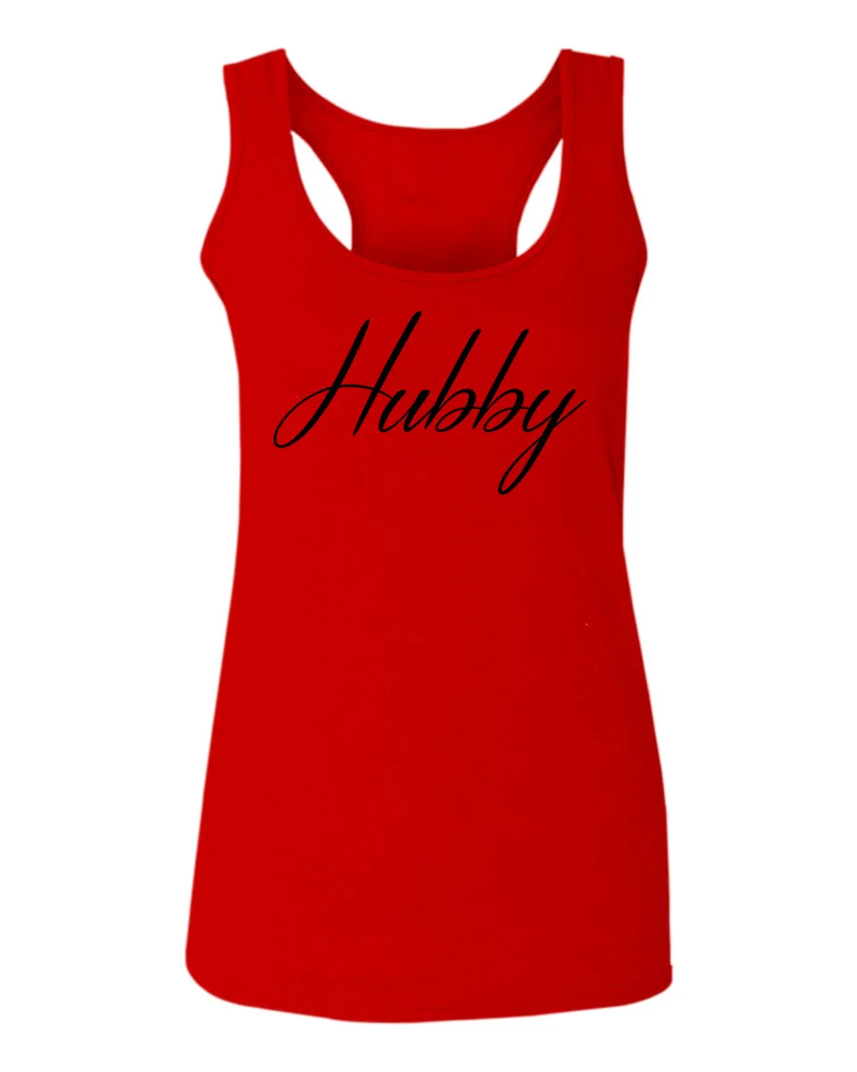 VICES AND VIRTUESS Letter Printed Hubby Couple Wedding Wifey Matching Groom  women's Tank Top sleeveless Racerback