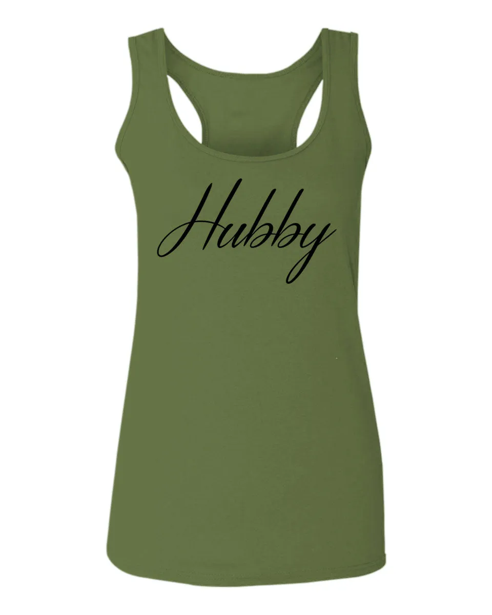 VICES AND VIRTUESS Letter Printed Hubby Couple Wedding Wifey Matching Groom  women's Tank Top sleeveless Racerback