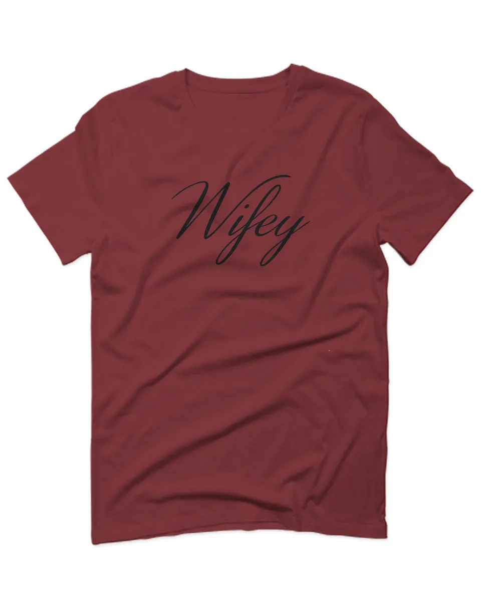 VICES AND VIRTUESS Letter Printed Wifey Couple Wedding Hubby Matching Bride For men T Shirt
