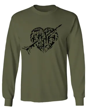 VICES AND VIRTUESS Second Amendment American Gun Rights arms Weapon Heart USA mens Long sleeve t shirt