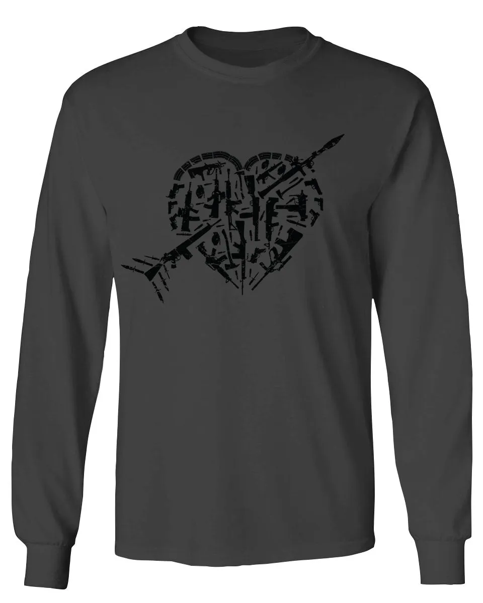 VICES AND VIRTUESS Second Amendment American Gun Rights arms Weapon Heart USA mens Long sleeve t shirt