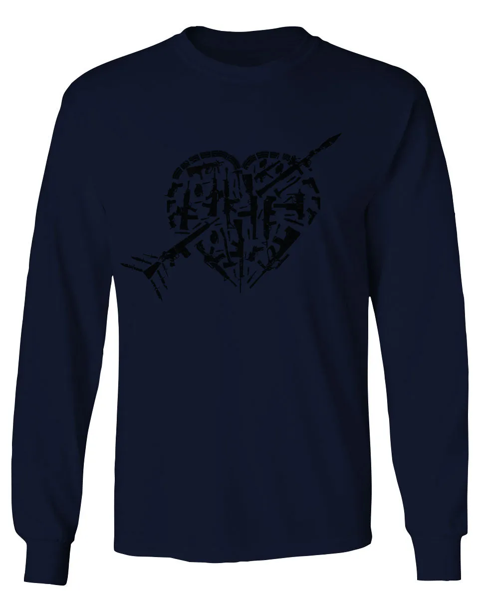 VICES AND VIRTUESS Second Amendment American Gun Rights arms Weapon Heart USA mens Long sleeve t shirt