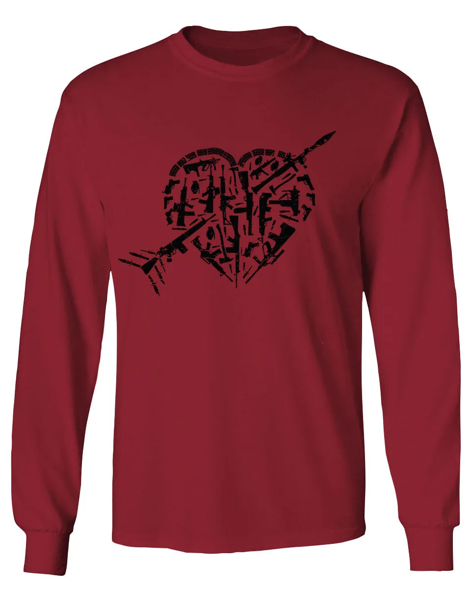 VICES AND VIRTUESS Second Amendment American Gun Rights arms Weapon Heart USA mens Long sleeve t shirt