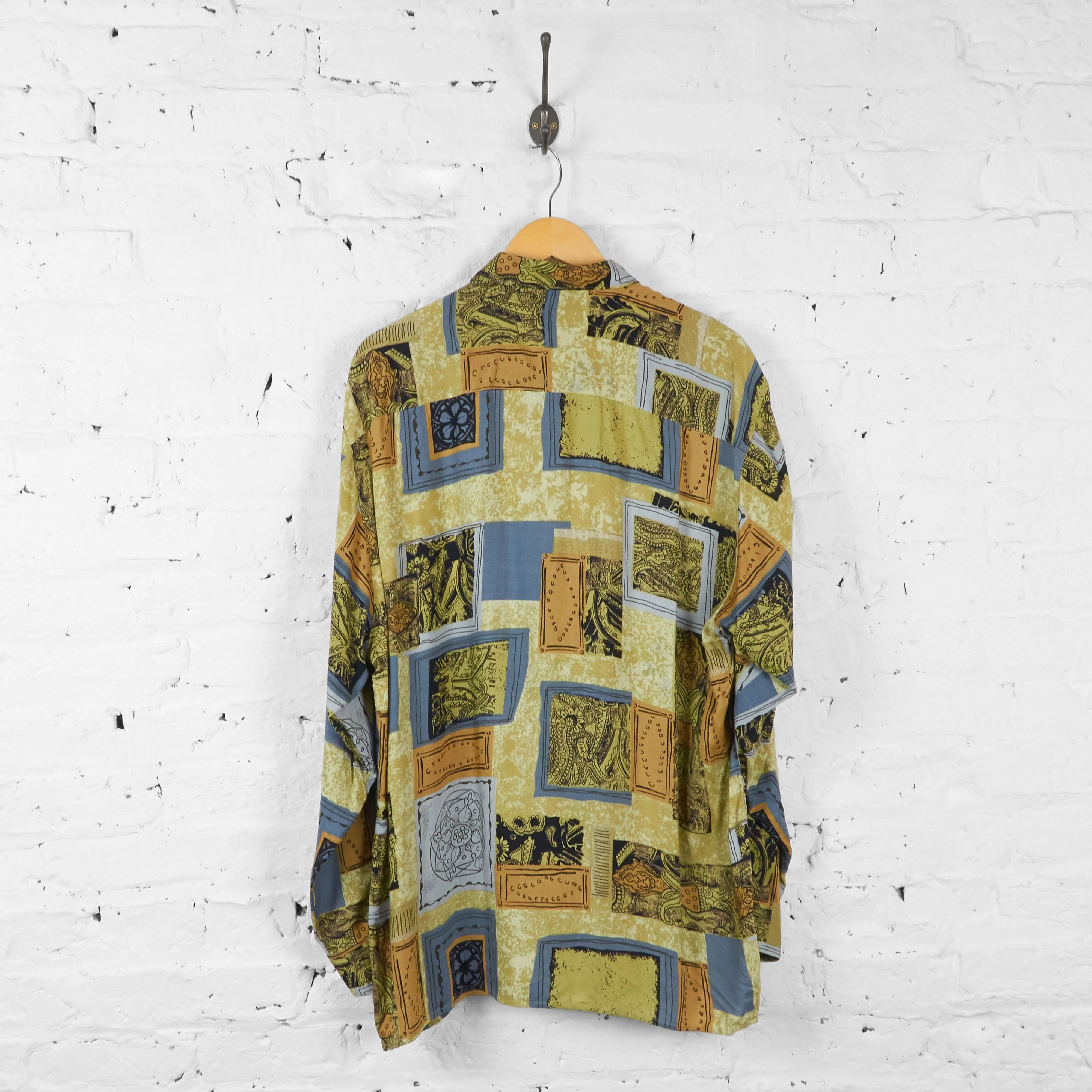 Vintage Abstract Party Shirt - Brown - XL