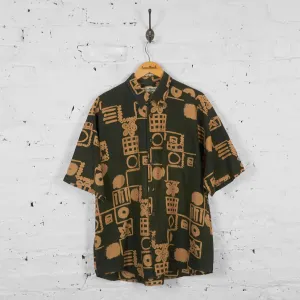 Vintage Abstract Party Shirt - Brown - XL