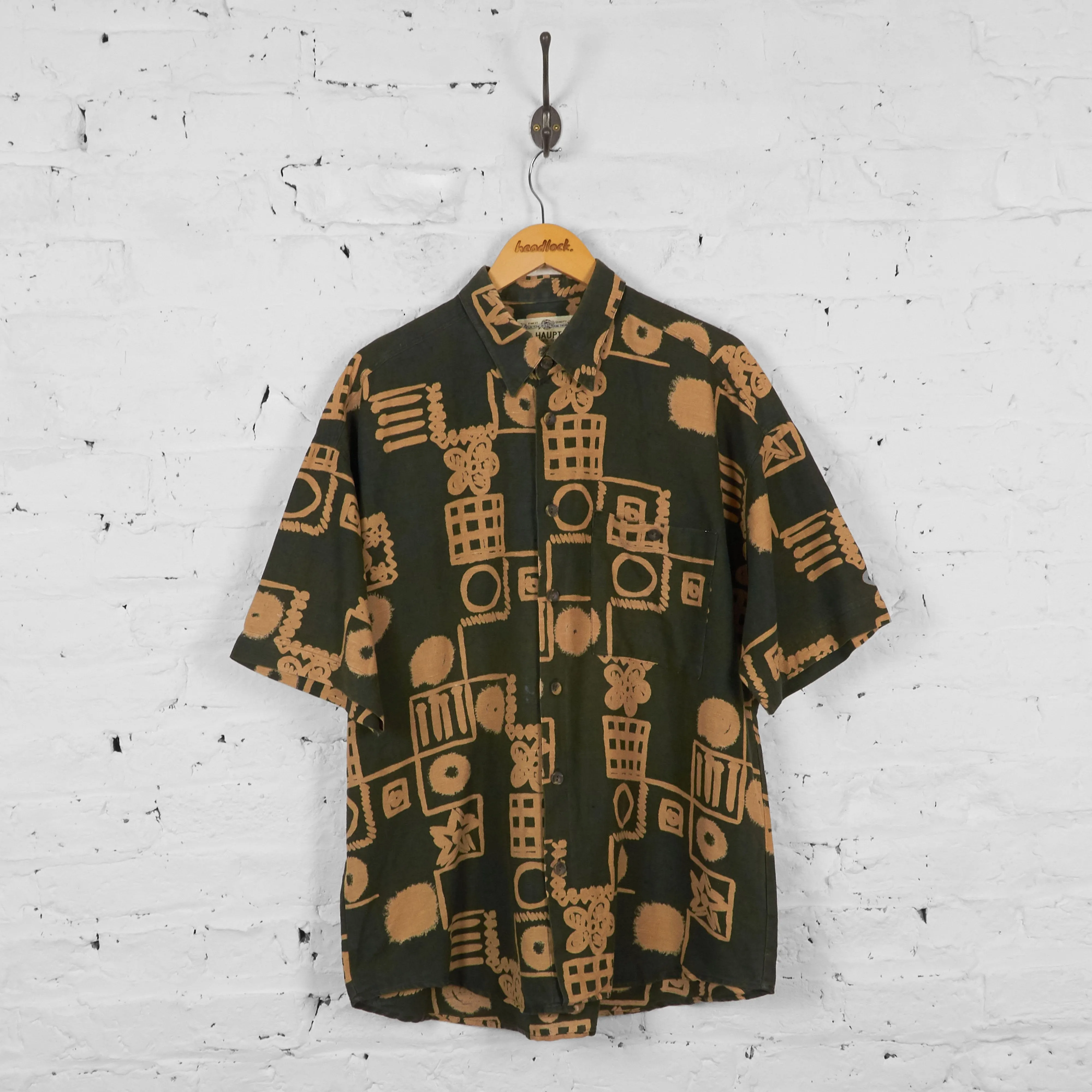 Vintage Abstract Party Shirt - Brown - XL